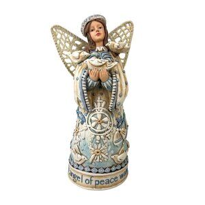 Copper Honey Farms Peace Angel 33130 Figure Linda Jacque Blue Doves Farmhouse